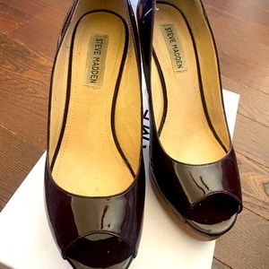 Burgundy patent leather